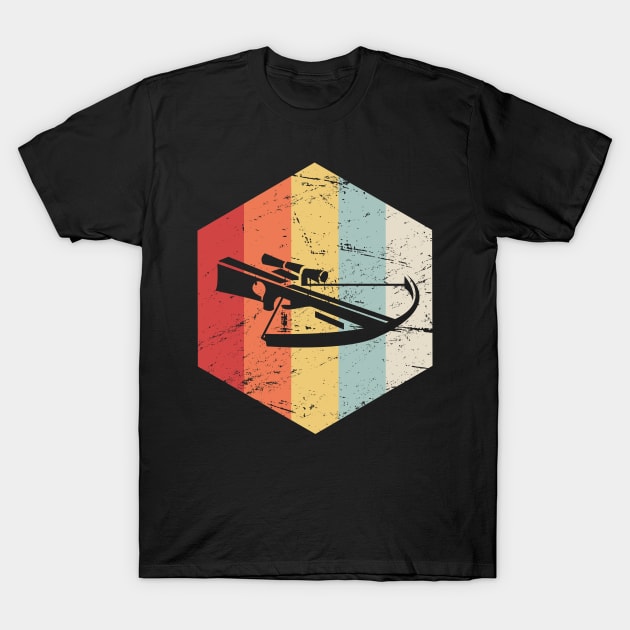 Retro Vintage Crossbow Hunting Icon T-Shirt by Wizardmode